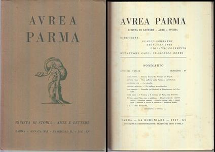 Rivista Aurea Parma Anno Xxi Fascicolo 2 - copertina