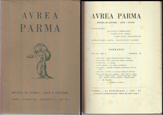 Rivista Aurea Parma Anno Xxi Fascicolo 2 - copertina