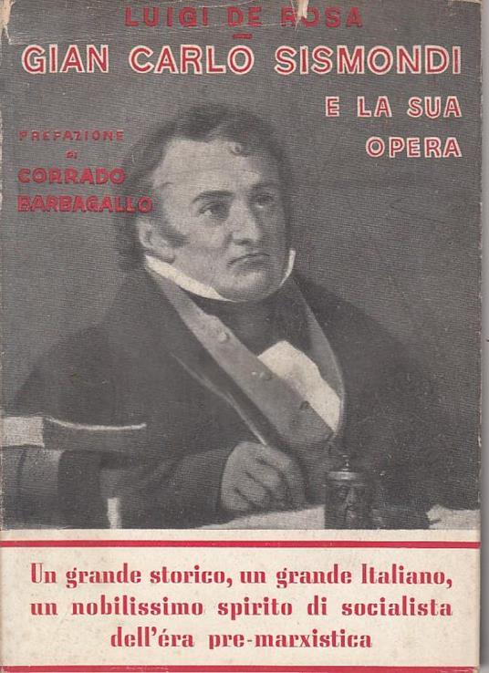 Gian Carlo Sismondi E Sua Opera - Luigi De Rosa - copertina