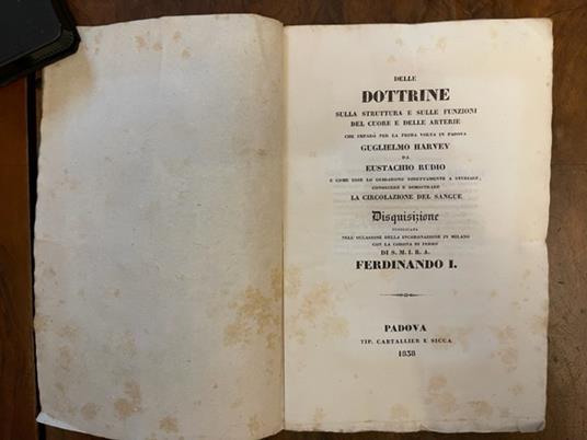 Delle dottrine sulla struttura e sulle funzioni del cuore e delle arterie che imparò per la prima volta in Padova Guglielmo Harvey da Eustachio Rudio e come esse lo guidarono direttamente a studiare, conoscere e dimostrare la circolazione del sangue - Giovanni Maria Zecchinelli - copertina