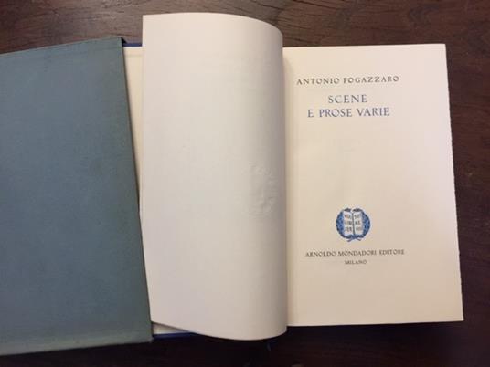 Scene e prose varie - Antonio Fogazzaro - copertina