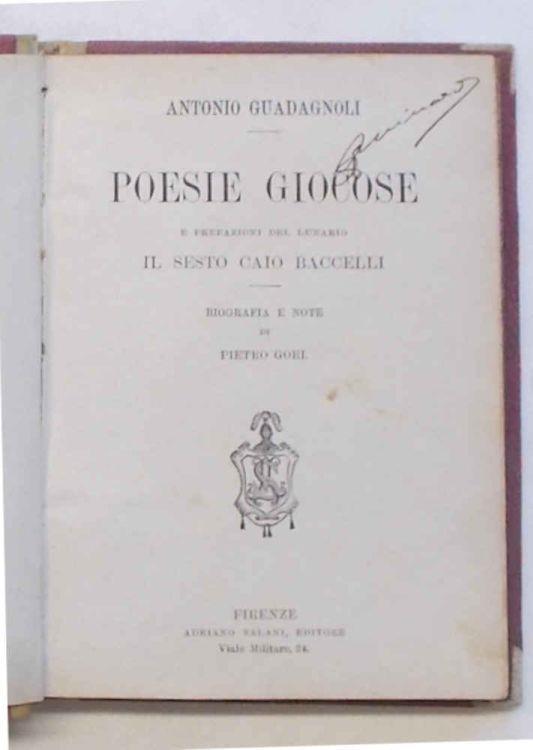 Poesie giocose e prefazioni del lunario. Il sesto Caio Baccelli - Antonio Guadagnoli - copertina