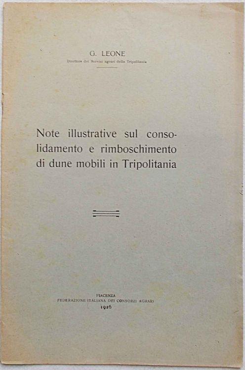 Note illustrative sul consolidamento e rimboschime - G. Leoni - copertina