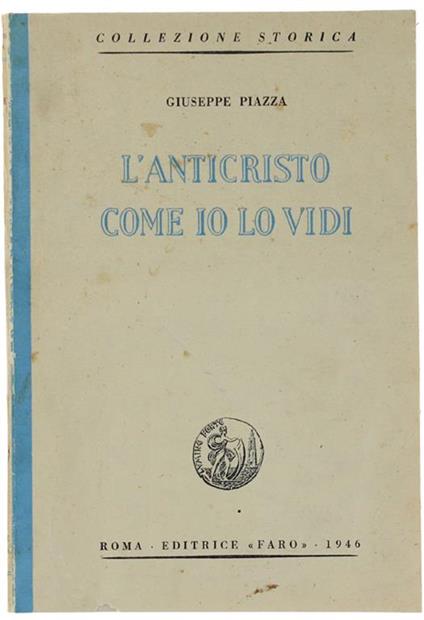 L' Anticristo Come Io Lo Vidi - Giuseppe Piazza - copertina