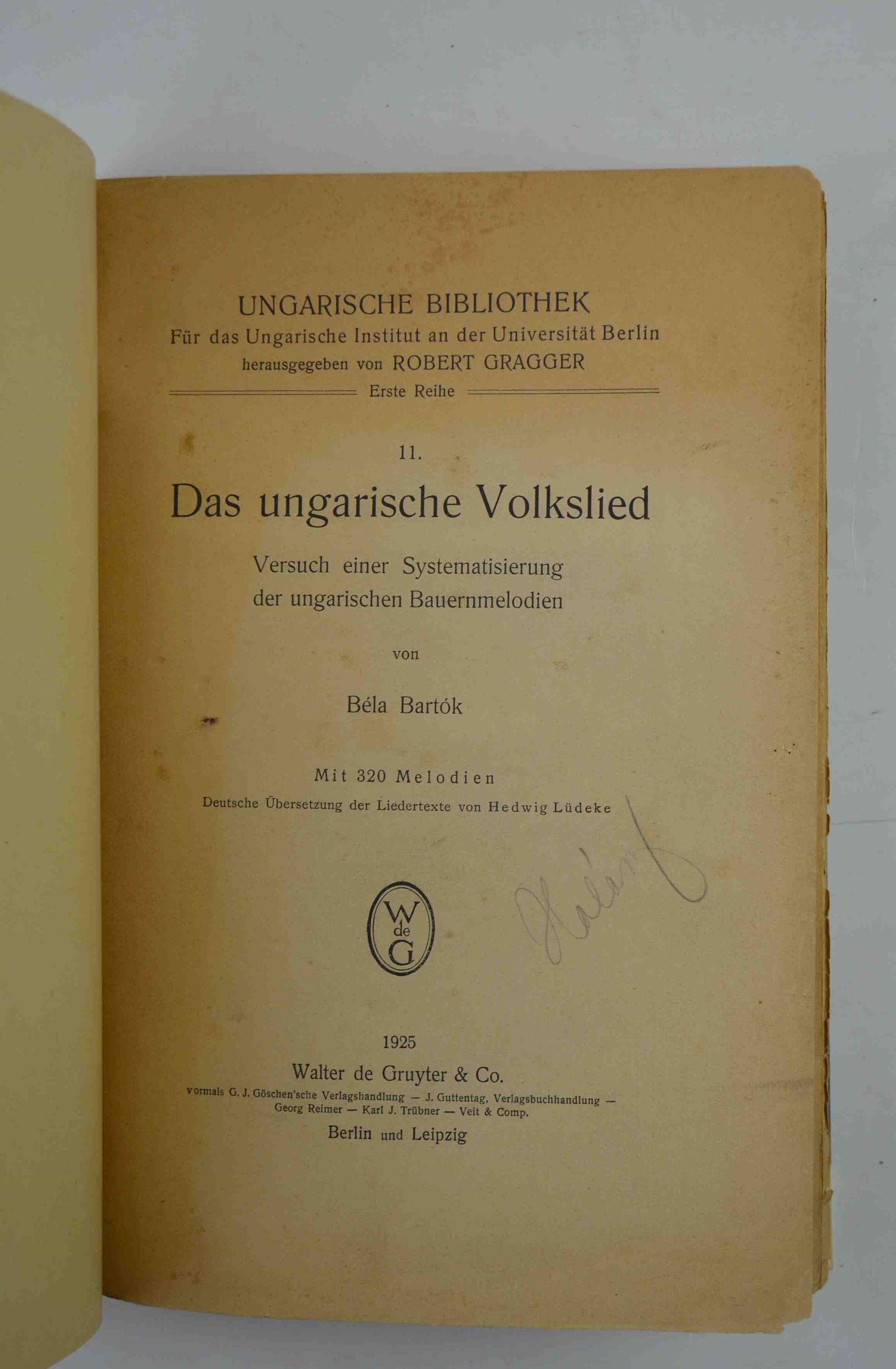 Das ungarische Volkslied. Versuch einer Systematisierung der ungarischen Bauernmelodien