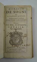 Estratto de sogni Trasportati dal Francese per Innocentio Maranaviti.