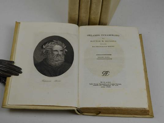 Orlando Innamorato di Matteo Bojardo rifatto da Francesco Berni (voll. I - IV) - Opere burlesche con annotazioni e con un saggio delle sue Lettere piacevoli (vol. V) - Francesco Berni - copertina