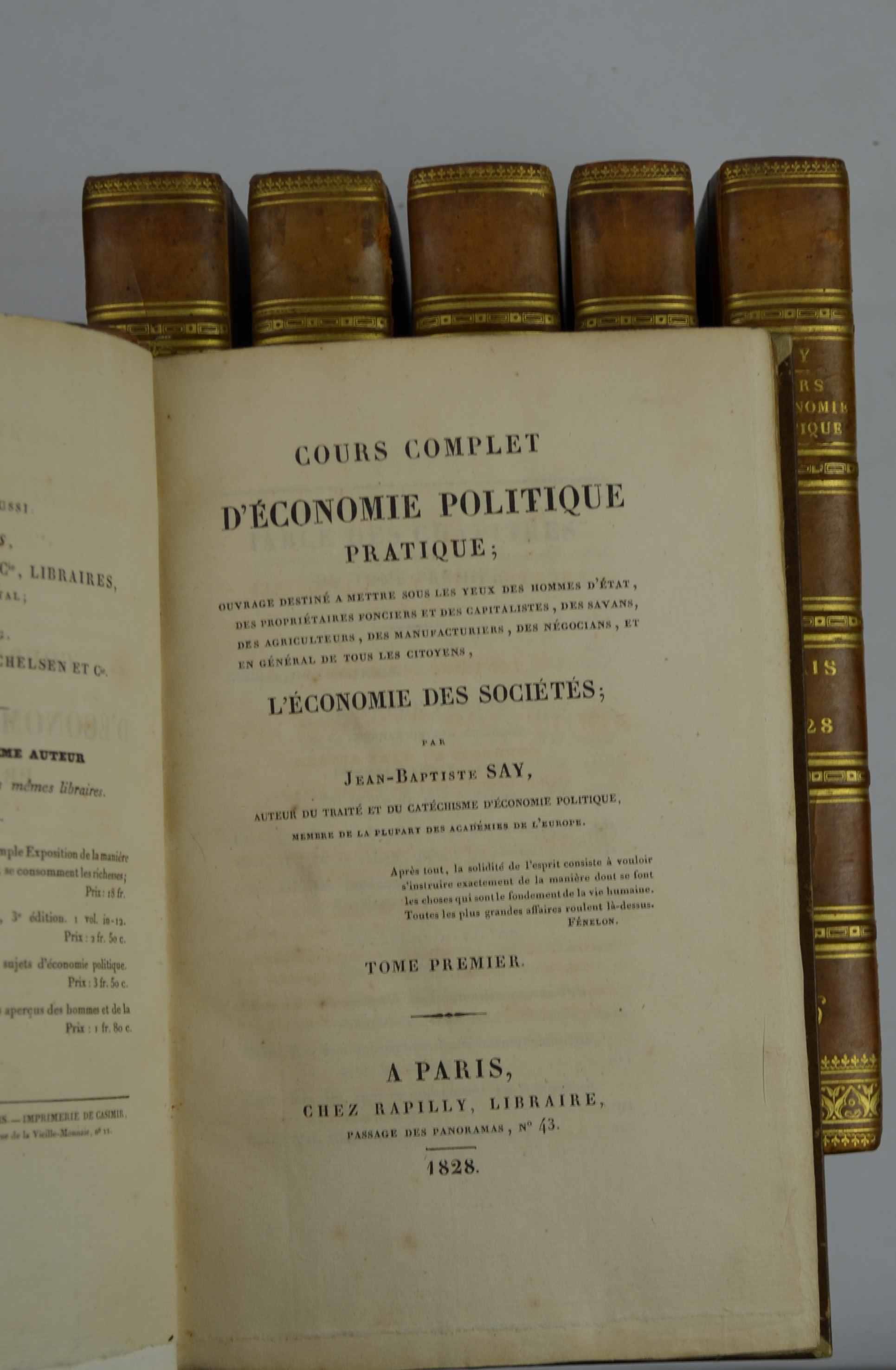Cours complet d'économie politique pratique ouvrage destiné à mettre sous les yeux des hommes d'état, des propriétaires fonciers et des capitalistes, des savans, des agriculteurs, des manufacturiers, des négocians, et en général de tous les citoyens