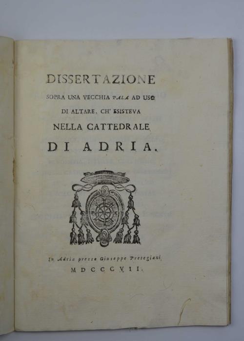 Dissertazione sopra una vecchia Pala ad uso di altare, ch'esisteva nella cattedrale di Adria - Francesca Bocchi - copertina