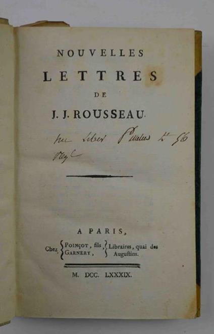 Nouvelles lettres - Jean-Jacques Rousseau - copertina