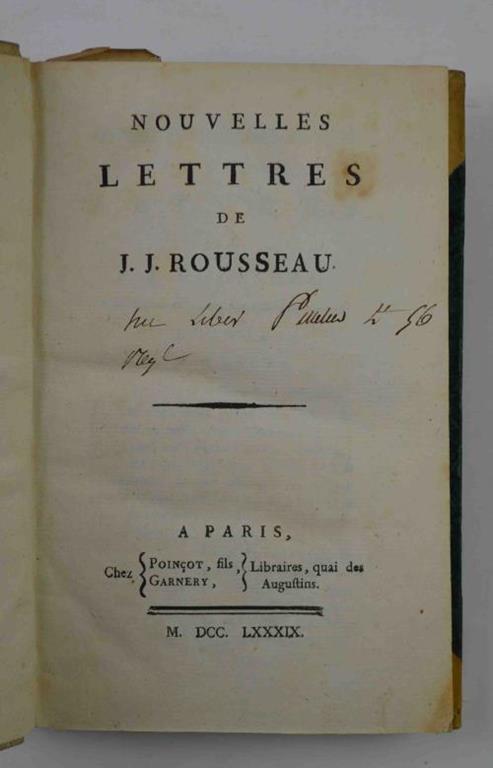 Nouvelles lettres - Jean-Jacques Rousseau - copertina