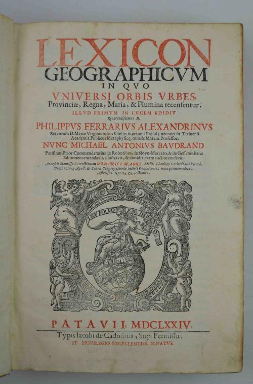 Lexicon geographicum in quo Universi Orbis Urbes, Provinciae, Regna, Maria, et Flumina recensentur - Filippo Ferrari - copertina