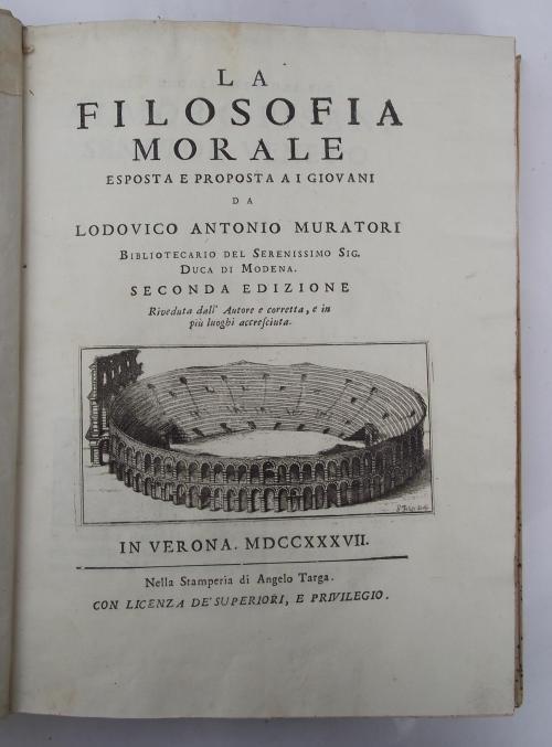 La filosofia morale esposta e proposta ai giovani. Seconda edizione - Lodovico Antonio Muratori - copertina