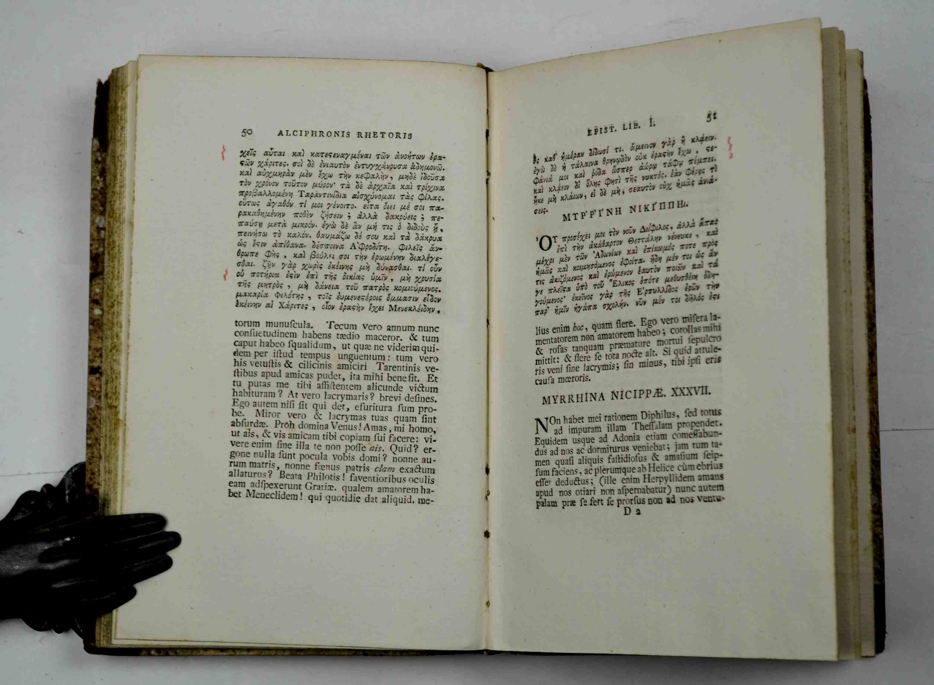 Alkiphronos retoros Epistolai. Alciphronis rhetoris Epistolae Graece et Latine, ad editionem S. Bergleri, accuratissime impressae