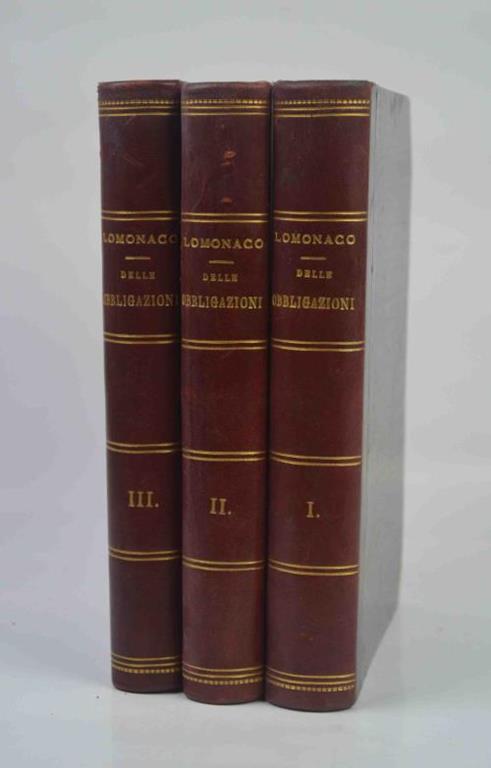 Delle obbligazioni e dei contratti in genere - Giovanni Lomonaco - copertina