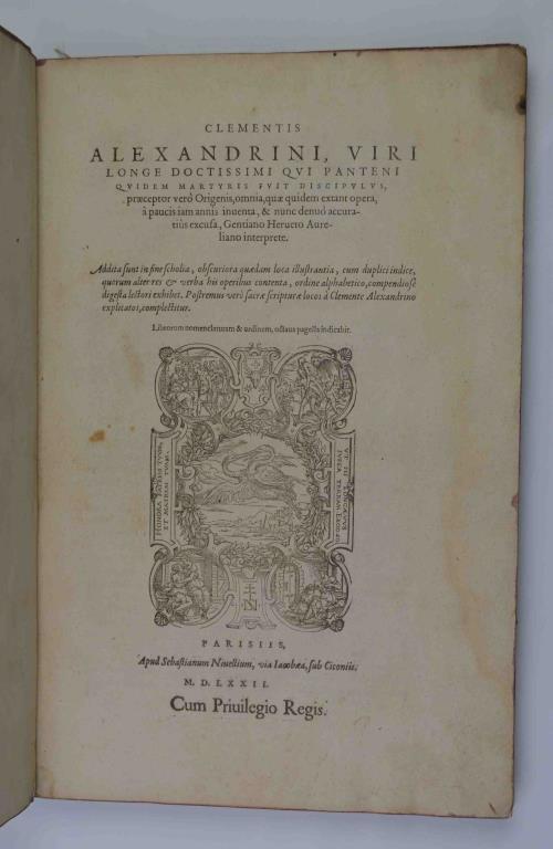 Omnia, quae quidem extant opera. Gentiano Herveto Aureliano interprete - Clemente Alessandrino (san) - copertina