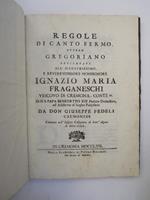 Regole di Canto Fermo ovvero Gregoriano