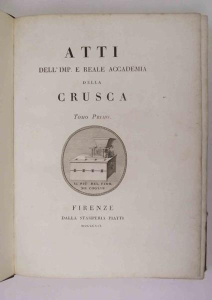Atti dell'Imp. e Reale Accademia della Crusca - copertina