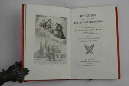 Discorsi detti nella Basilica di S. Antonio di Padova l'anno 1820. Pubblicati nel sesto anno secolare dalla morte del Santo - Lorenzo Martinelli - copertina