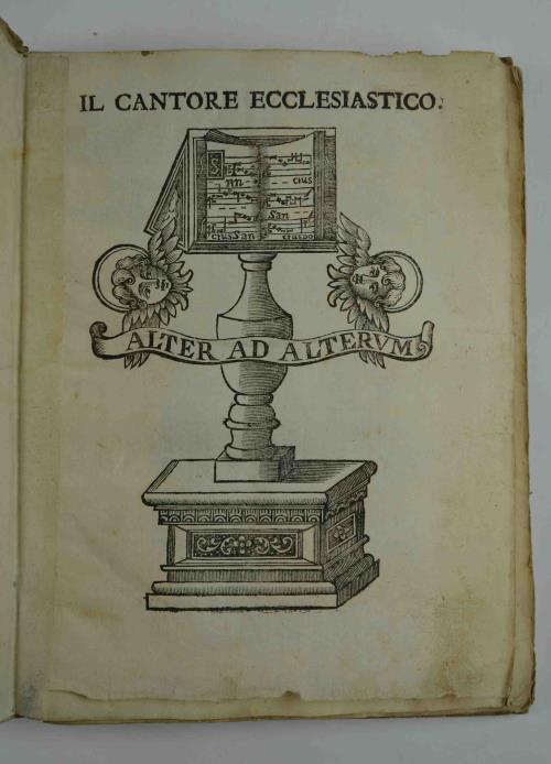 Il cantore ecclesiastico per istruzione dè Religiosi Minori Conventuali, e benefizio comune di tutti gli ecclesiastici, del P. Giuseppe Frezza Dalle Grotte maestro in sacra teologia. Tomo primo (unico pubblicato). - copertina
