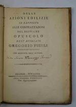 Delle azioni edilizie in rapporto alle contrattazioni del bestiame. Edizione terza con aggiunte dell'autore