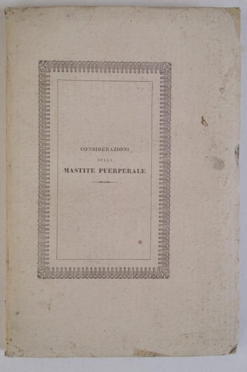 Sulla mastite puerperale. Considerazioni - Carlo Fattori - copertina