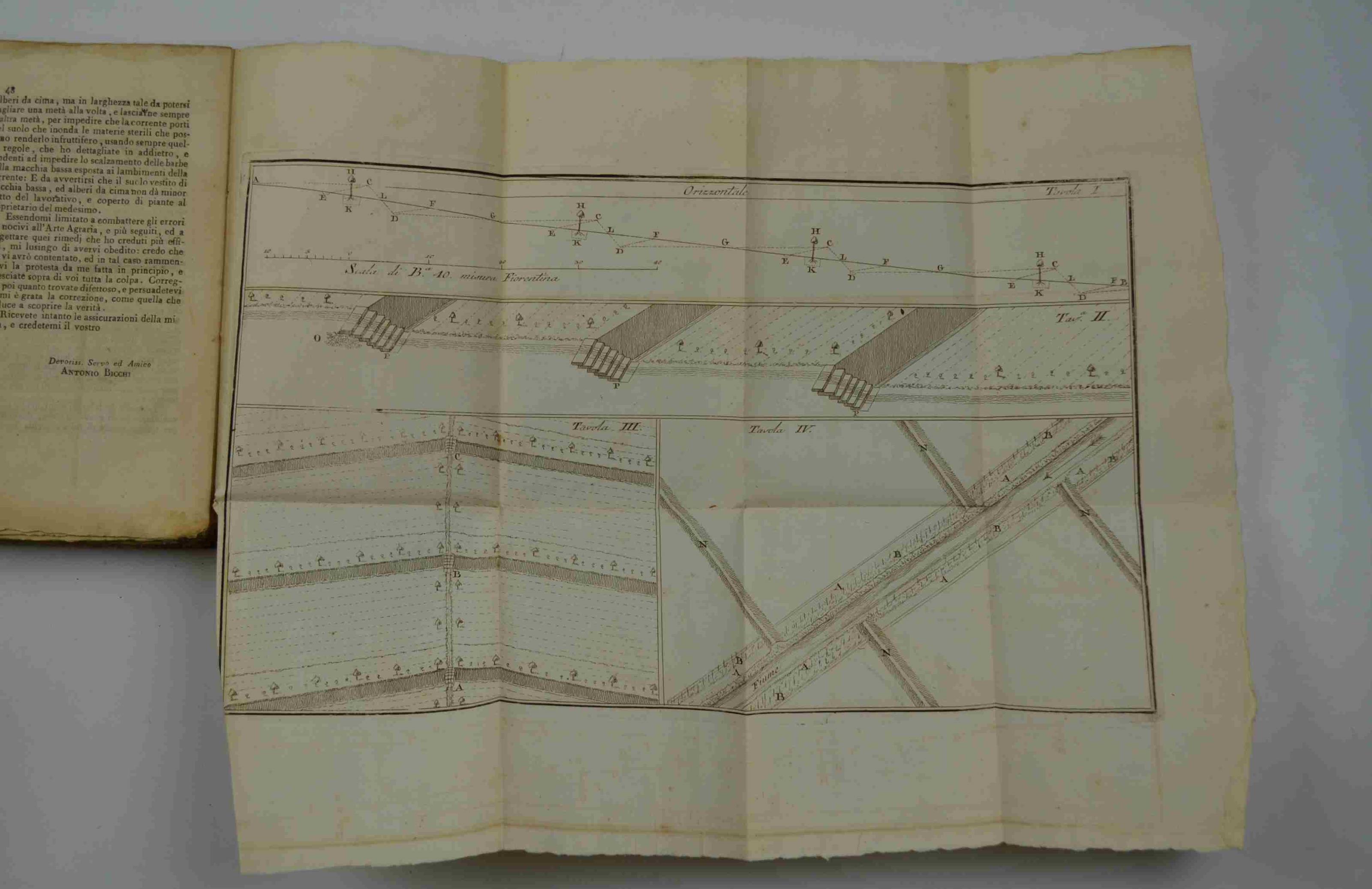 Saggi di agricoltura. con note di Antonio Bicchi. Terza edizione aumentata di due memorie che una riguardante il modo di difendersi dal guasto dell'acque, con profittare delle medesime, e ritrarne dal suolo il maggior frutto possibile, e l'altra la c