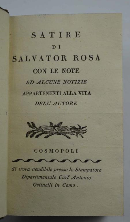 Satire… con le note ed alcune notizie appartenenti alla vita dell'autore - Salvator Rosa - copertina