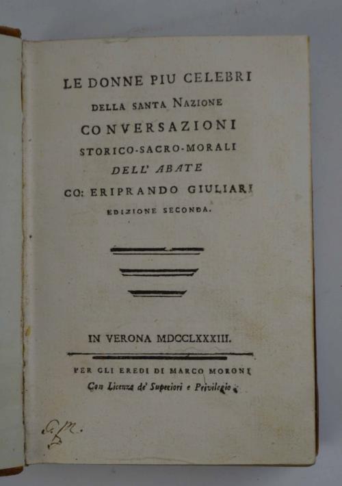 Le donne più celebri della Santa Nazione. Conversazioni storico-sacro-morali. Edizione seconda - Eriprando Giuliari - copertina
