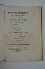 Notizie Segrete sul 18 Fruttifero Ossia Nuove Memorie dei Deportati alla Guiana in seguito al Giornale di Ramel. Con altre notizie relative ad alcuni passati avvenimenti tradotte dal Francese