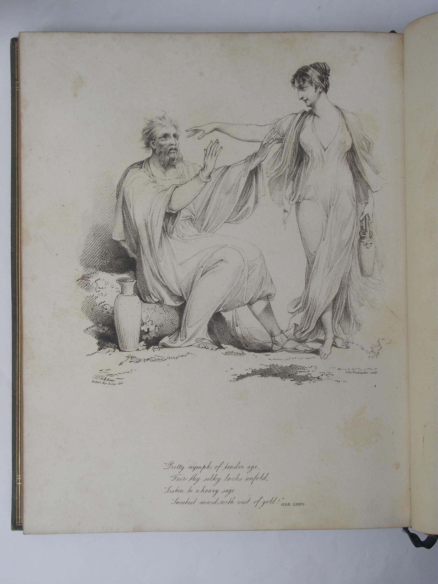 Odes of Anacreon translated into english verse, by Thomas Moore illustrated with plates by R.K. Porter