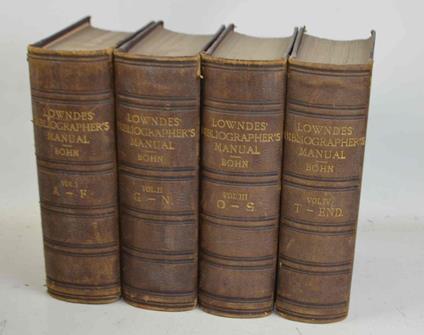 The bibliographer's manual of English literature, containing an account of rare, curious, and useful books, published in or relating to Great Britain and Ireland… New edition corrected and enlarged… by Henry G. Bohn. - copertina
