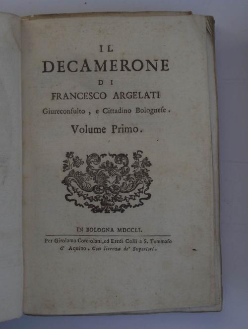 Il Decamerone di Francesco Argelati Giureconsulto, e Cittadino Bolognese - Francesco Argelati - copertina