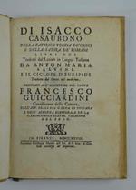 Della satirica poesia de' Greci e della Satira de' Romani. Libri due tradotti dal latino in Lingua Toscana da Anton Maria Salvini e il Ciclope d'Euripide tradotto dal Greco dal Medesimo…