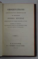 Observations chirurgico-médicales