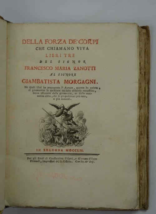Della forza dei corpi che chiamano viva libri tre… - Francesco Zanotti - copertina