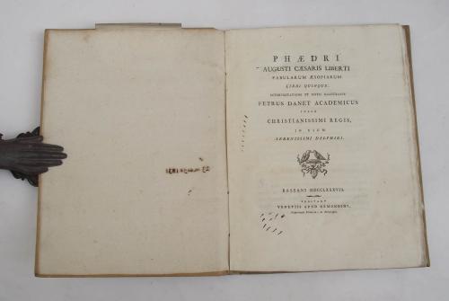 Phaedri Aug. Liberti Fabularum Aesopiarum Libri quinque. Interpretatione et notis illustravit Petrus Danet Academicus. In usum Serenissimi Delphini - Fedro - copertina
