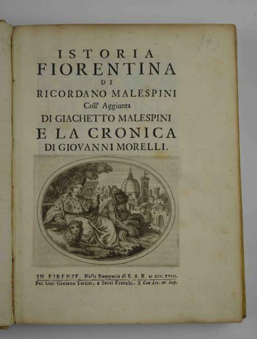 Istoria fiorentina. coll'aggiunta di Giochetto Malespini e la Cronica di Giovanni Morelli - Ricordano Malespini - copertina