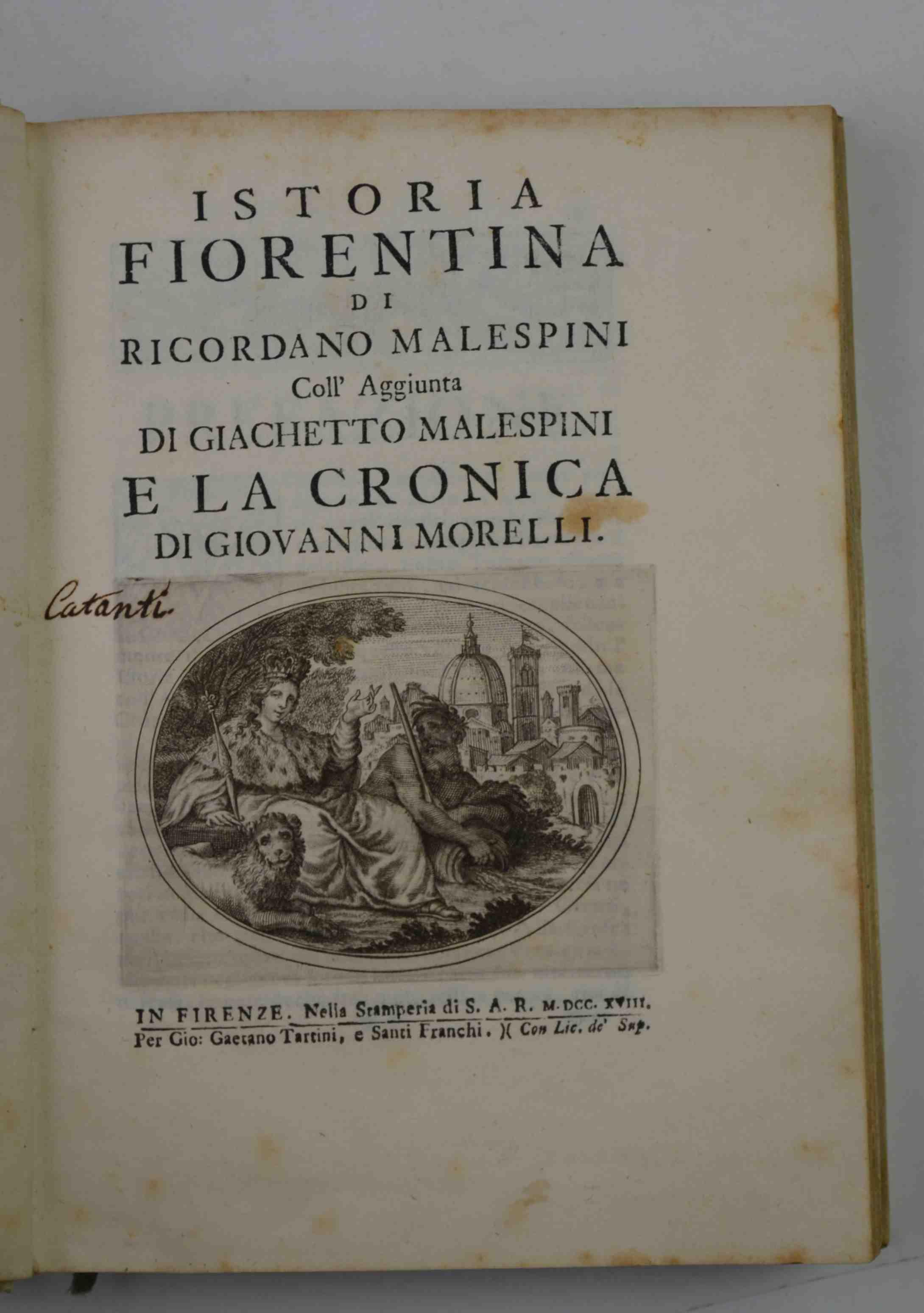 Istoria fiorentina. coll'aggiunta di Giochetto Malespini e la Cronica di Giovanni Morelli