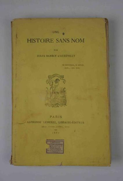 Une histoire sans nom - Jules-Amédée Barbey d'Aurevilly - copertina
