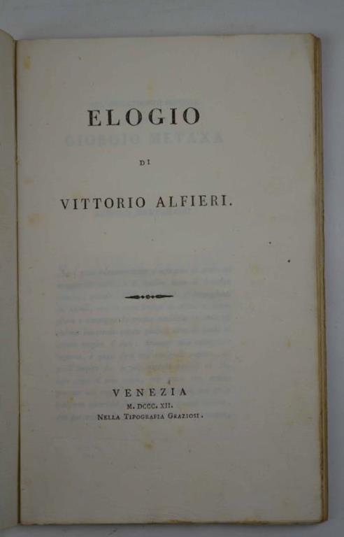 Elogio di Vittorio Alfieri - Antonio Meneghelli - copertina