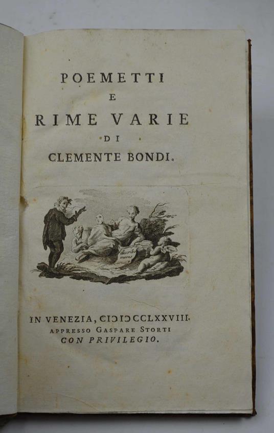 Poemetti e rime varie… - Clemente Bondi - copertina