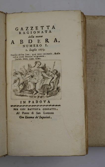 Gazzetta ragionata della nuova Abdera… - copertina