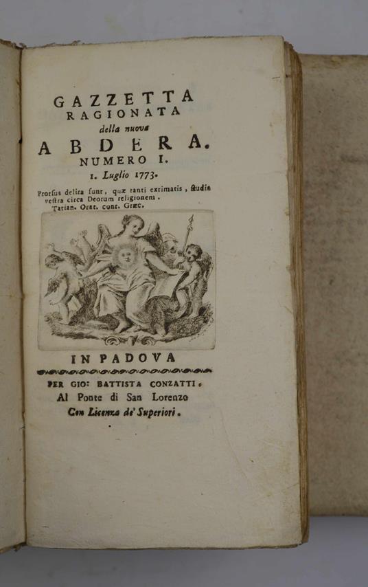 Gazzetta ragionata della nuova Abdera… - copertina