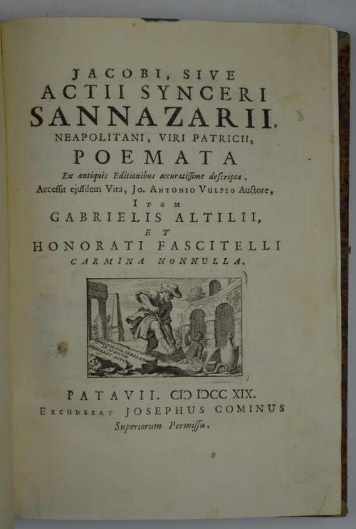 Poemata. Ex antiquis Editionibus accuratissime descripta. Accessit ejusdem Vita, Jo. Antonio Vulpio Auctore, item Gabrielis Altilli, et Honorati Fascitelli Carmina nonnulla - Iacopo Sannazaro - copertina