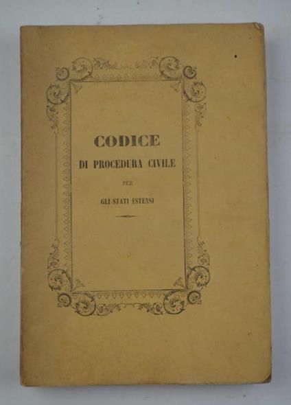 Codice di procedura civile per gli Stati Estensi - copertina