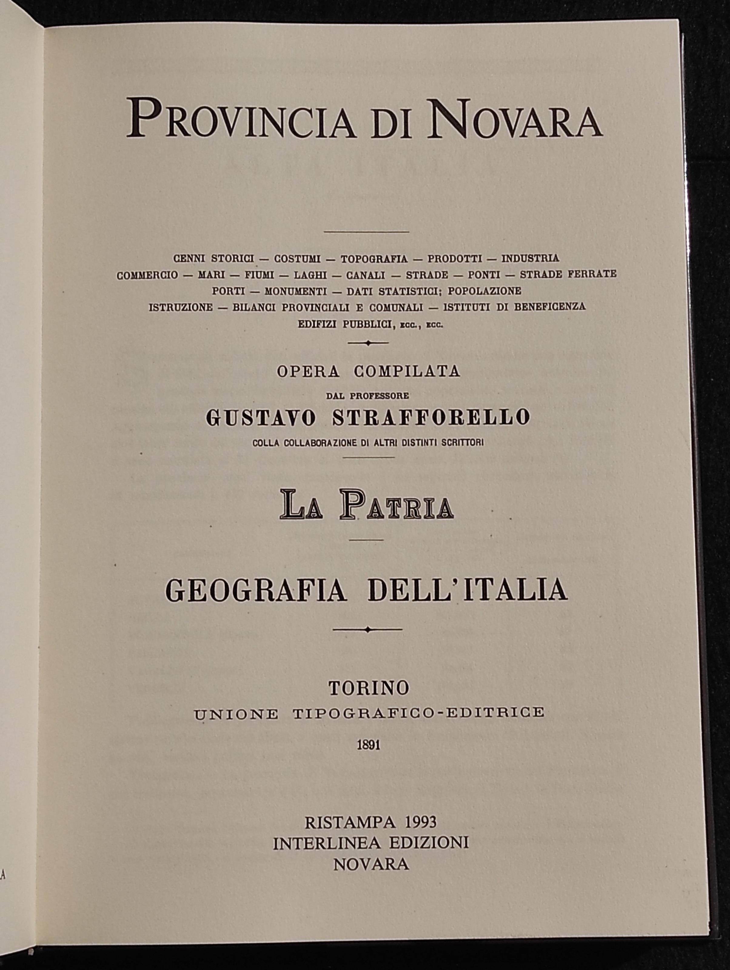 Provincia di Novara - G. Strafforello - Interlinea Ed. - 1993