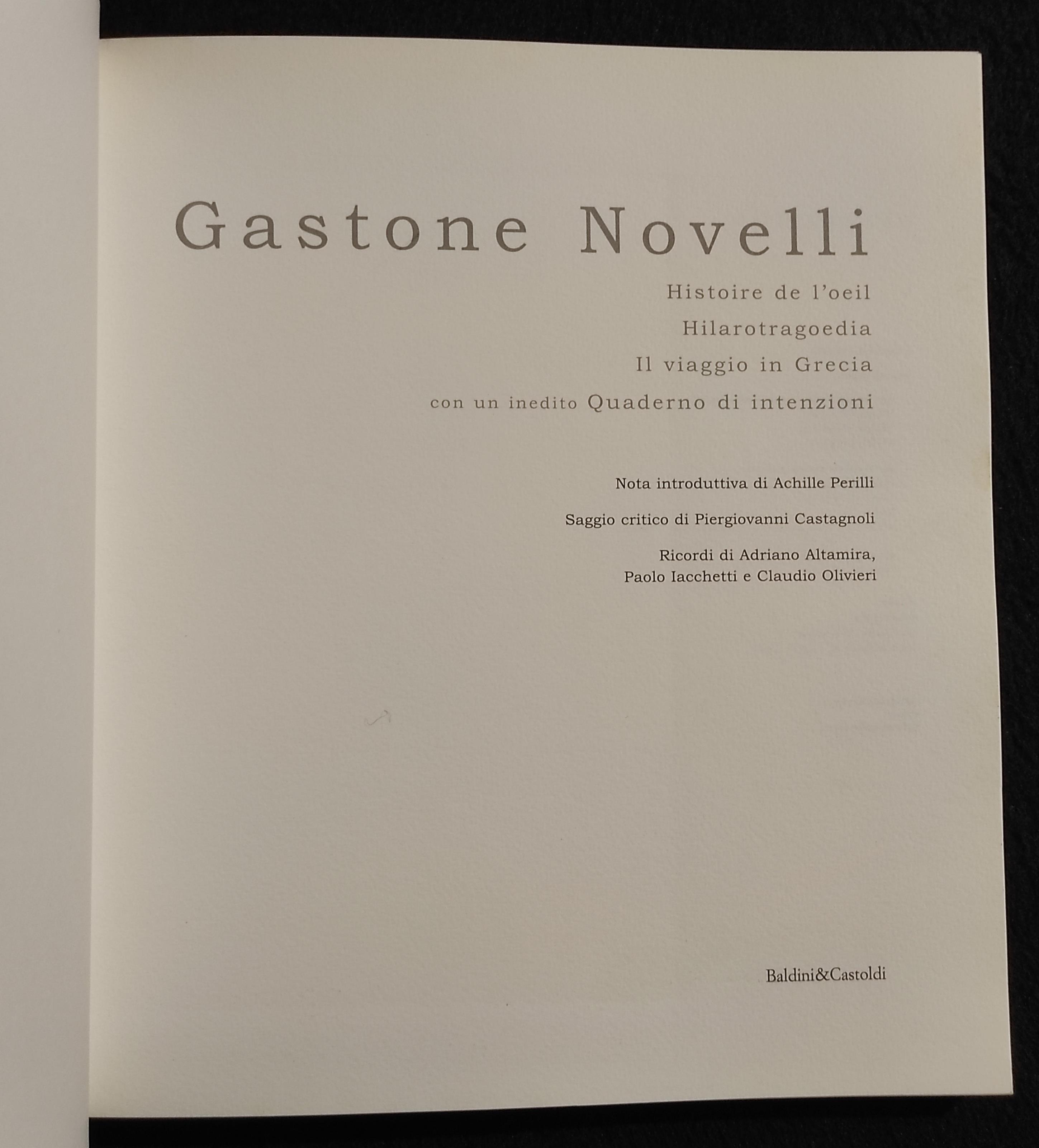 Gastone Novelli - Histoire de l'Oeil, Il Viaggio in Grecia - 1999
