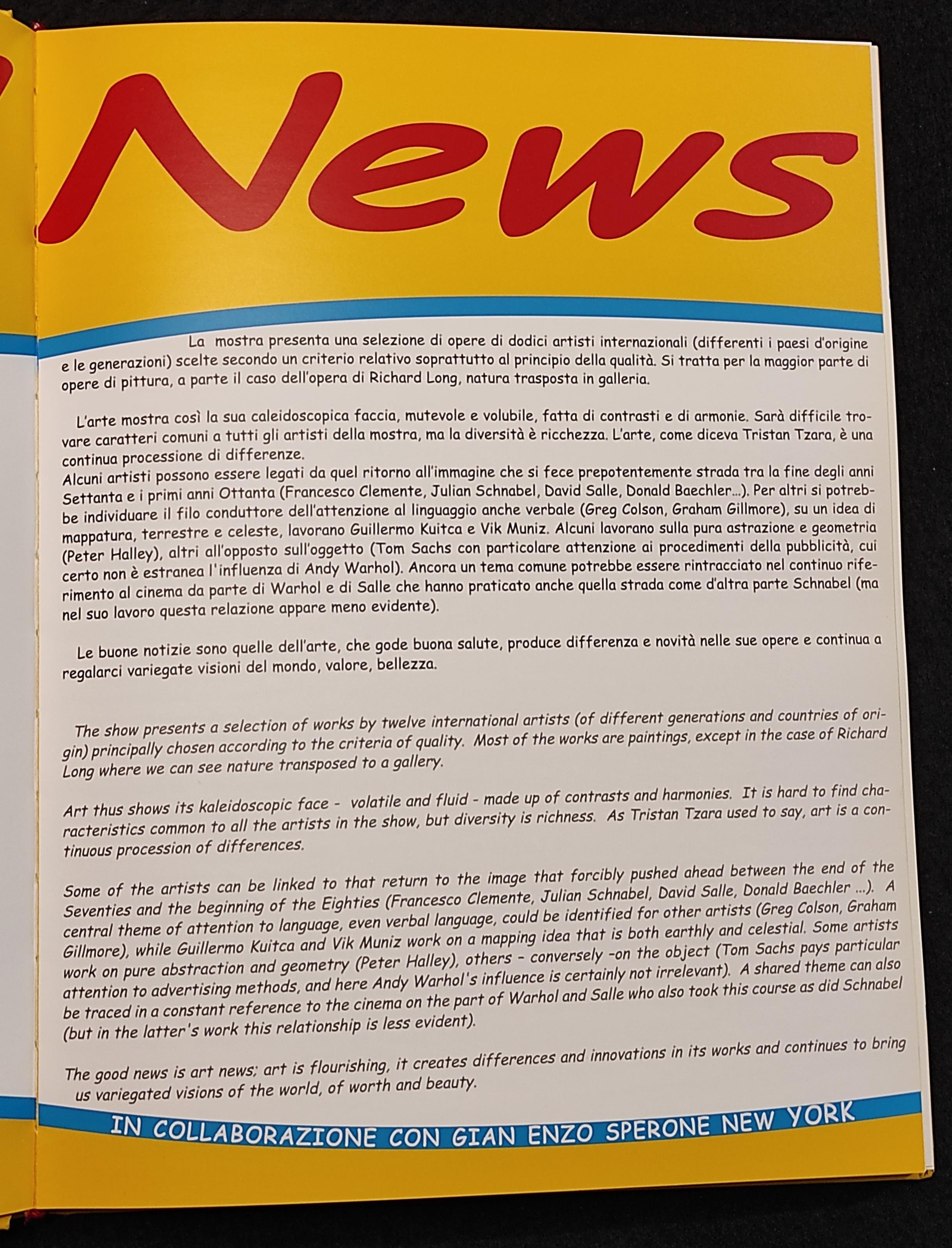 Good News - Galleria Cardi - 2002 - Baechler, Clemente, Salle, Warhol - Arte