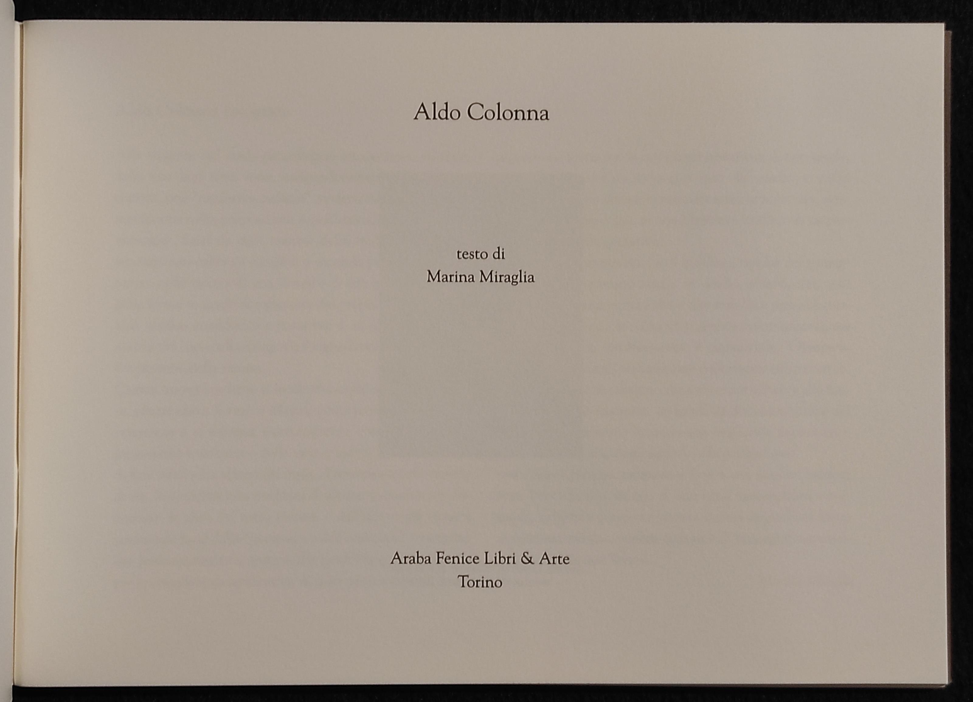Aldo Colonna - Ed. Libreria Araba Fenice - 2004 - Fotografia